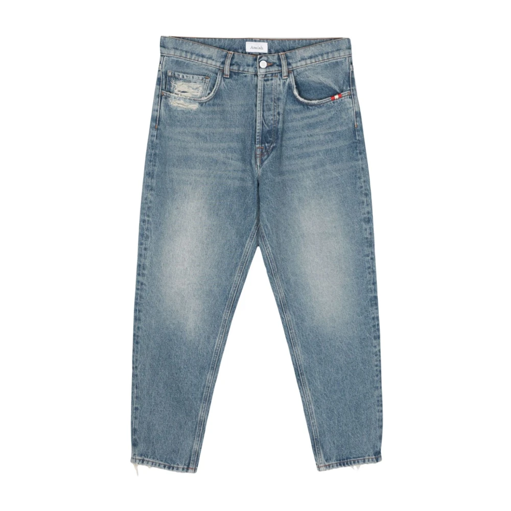 Amish Men's Blue Slim Fit Jeans, W30, Jeremiah Jeans Cotton Denim