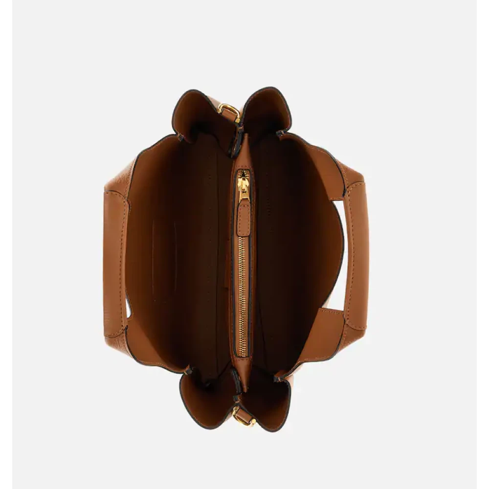 Hogan Shopper van Gestructureerd Leder met H-detail Brown Dames