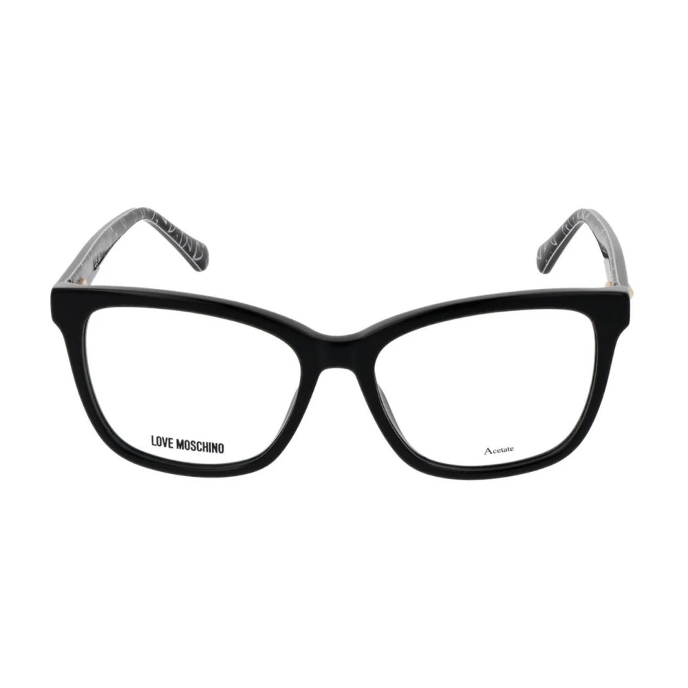 Love Moschino Zwarte Butterfly Optische Frames met Merkhoes Black Dames