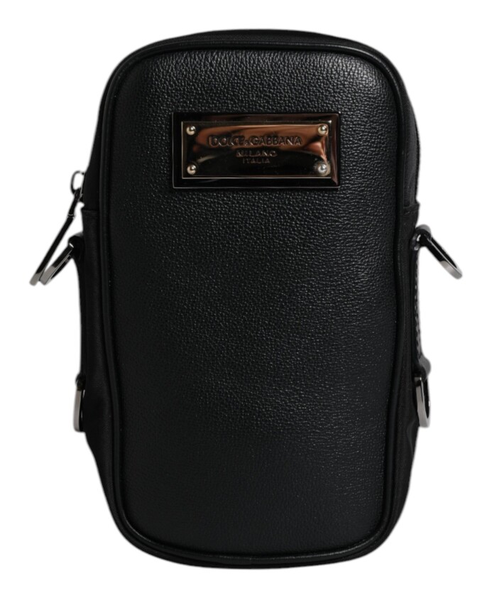 black-nylon-leather-crossbody-bag