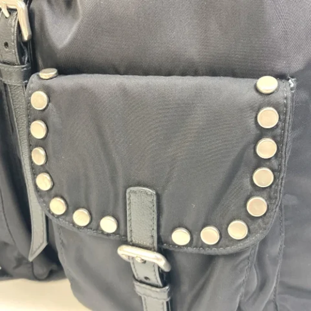 Prada Vintage Pre-owned Fabric shoulder-bags Black Heren