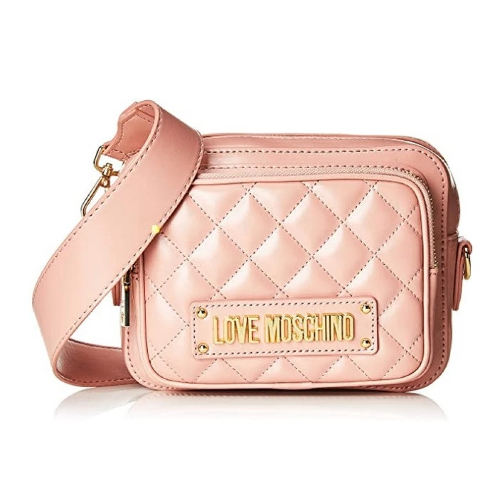Love Moschino Women's Pink Cross Body Bags, One Size, Quilted Nappa Shoulder Bag