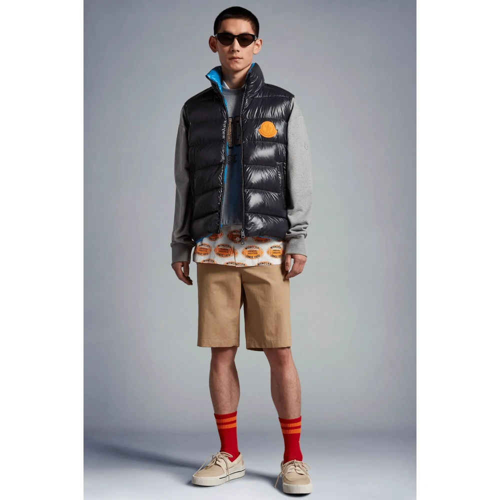 Moncler Beige Sable Gabardine Short Chino Stijl Brown Heren