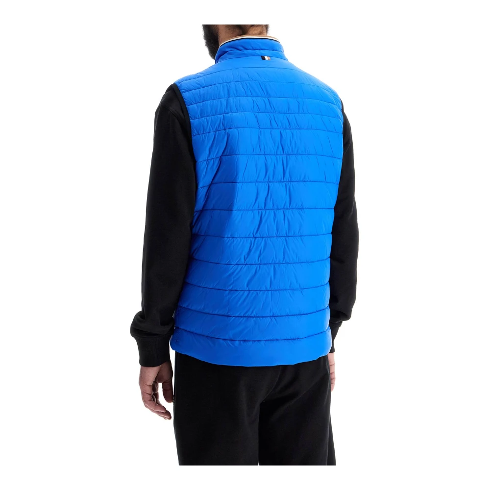 Boss Gewatteerde hoge kraag rits gilet Blue Heren