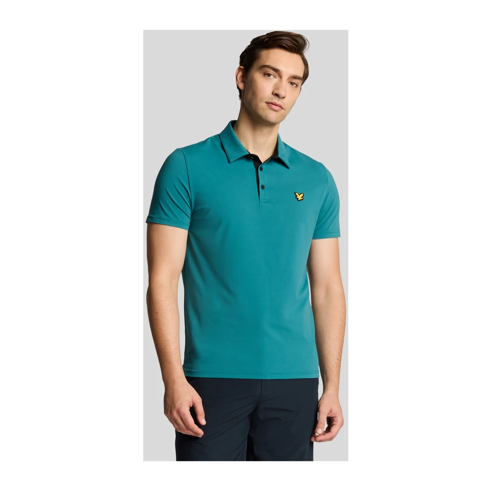 Lyle & Scott SS Polo Shirts Contrast Placket Polo Shirt Blue Heren