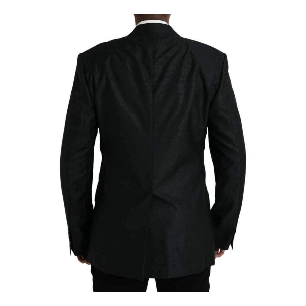 Dolce & Gabbana Zwarte Wol Blazer Slim Fit Black Heren