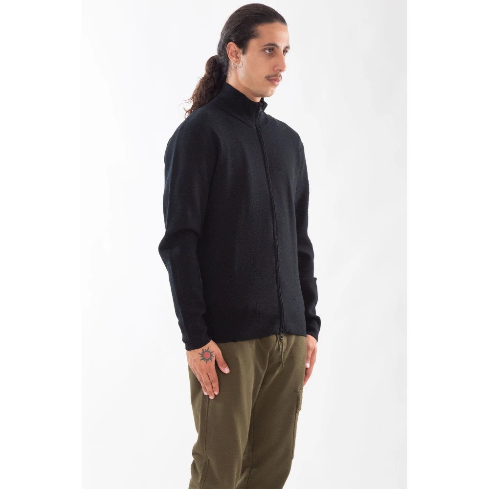 C.P. Company Cardigan van extrafijne wol met rits Black Heren