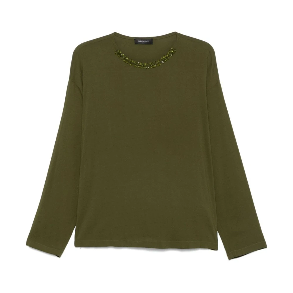 Fabiana Filippi Casual Jersey Top voor Vrouwen Green Dames