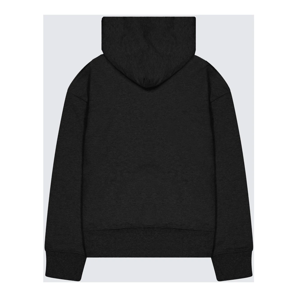 Laneus Boxy hoodie met logo borduurwerk Black Unisex