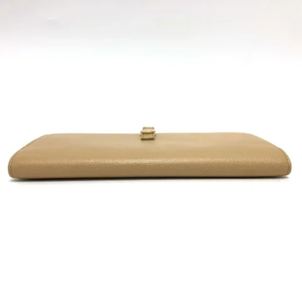 Chanel Vintage Pre-owned Leather wallets Beige Dames