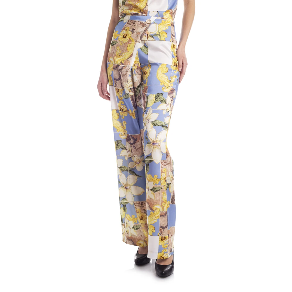 Alviero Martini 1a Classe Lichtblauwe Palazzo Broek Multicolor Dames
