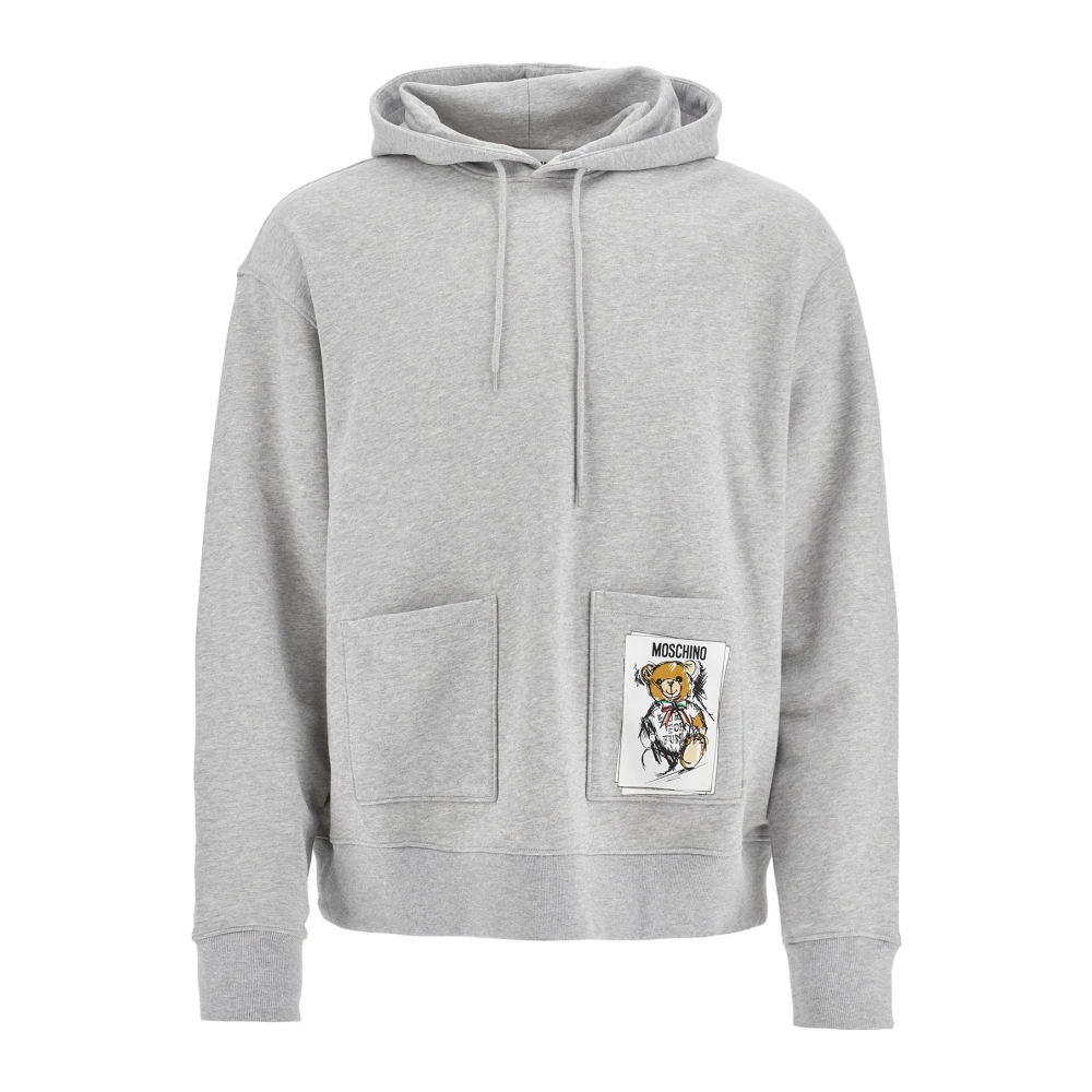 Moschino Teddybeer Hoodie Sweatshirt Gray Heren