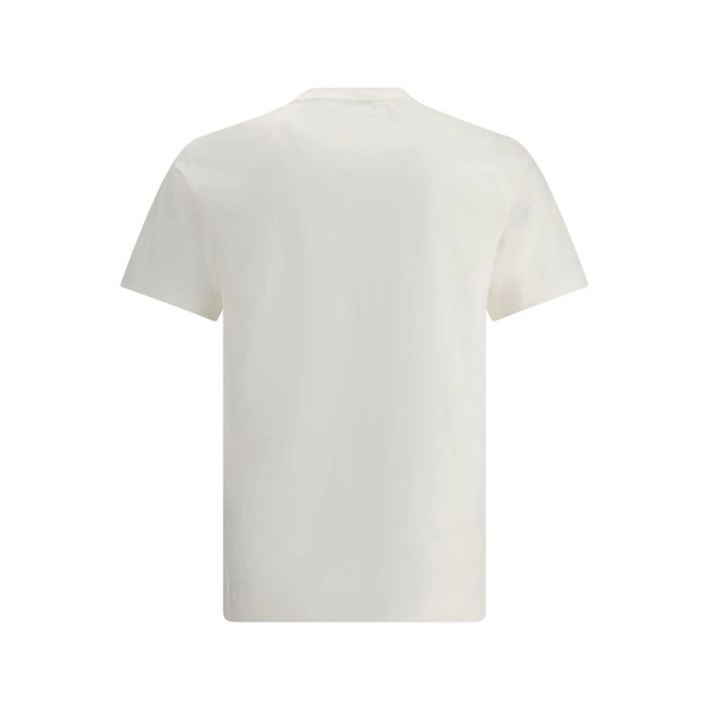 Burberry Logo T-shirt met geribbelde halslijn White Heren