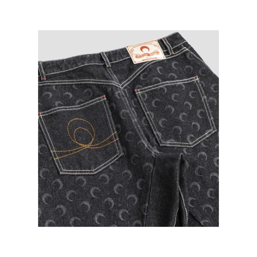 Marine Serre Zwarte Moon Jeans Gray Dames