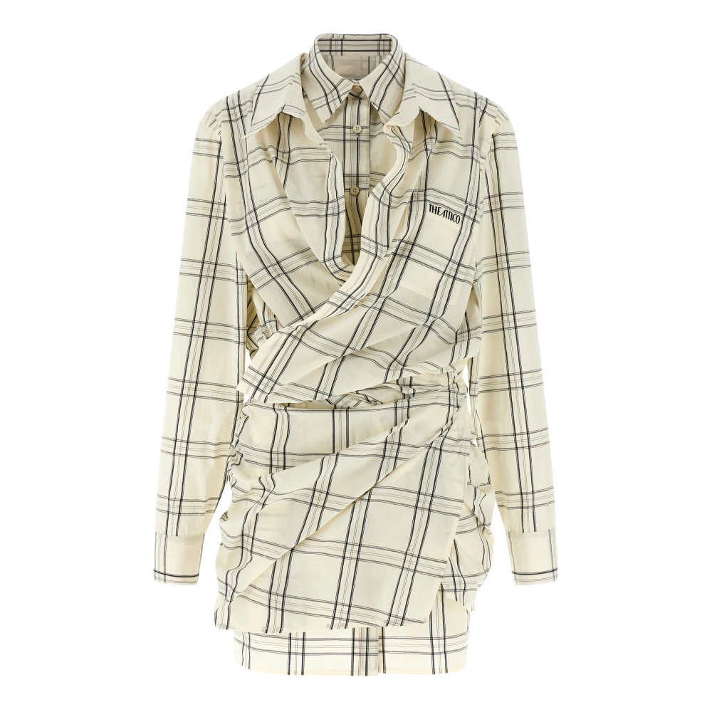 The Attico Women's Multicolor Shirt Dresses, Xs, Checked Cotton Poplin Mini Dress
