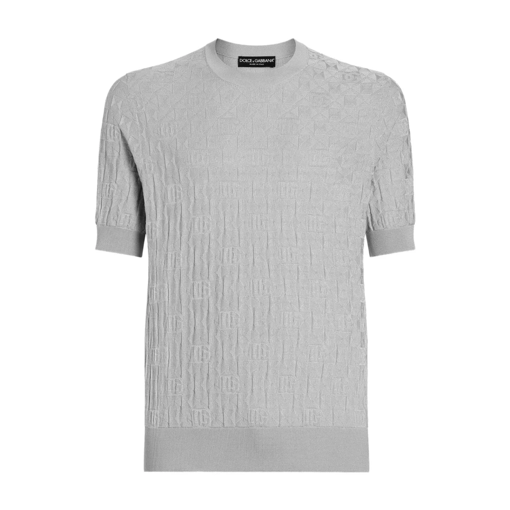 Dolce & Gabbana Men's Gray Round-Neck Knitwear, Xl, Stylish Knit Jumper