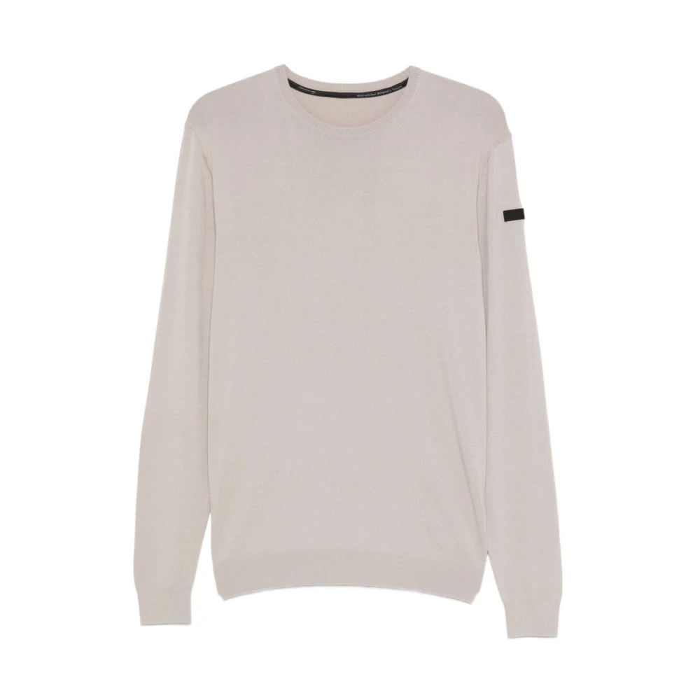 Rrd Men's Beige Round-Neck Knitwear, L, Crewneck Jumper