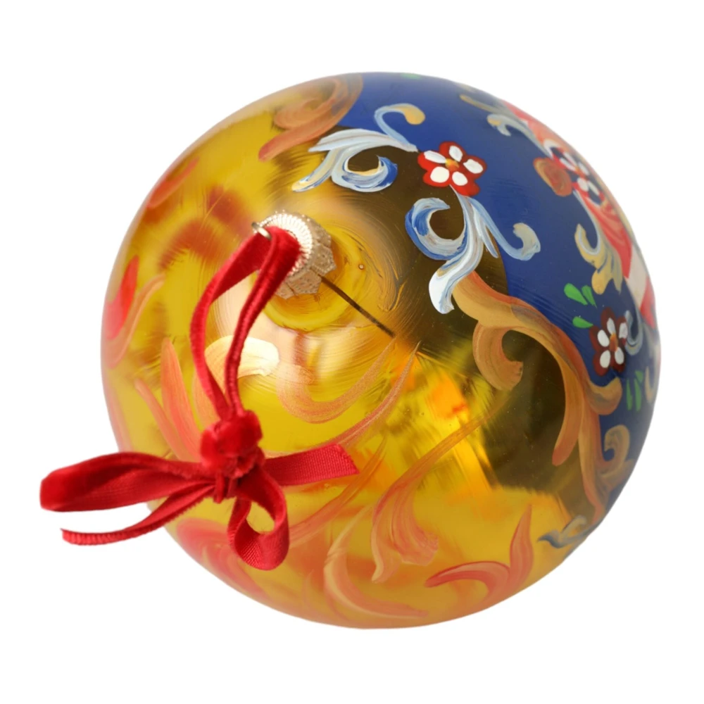 Dolce & Gabbana Goudkleurige Carretto Print Kerstornament Multicolor Unisex