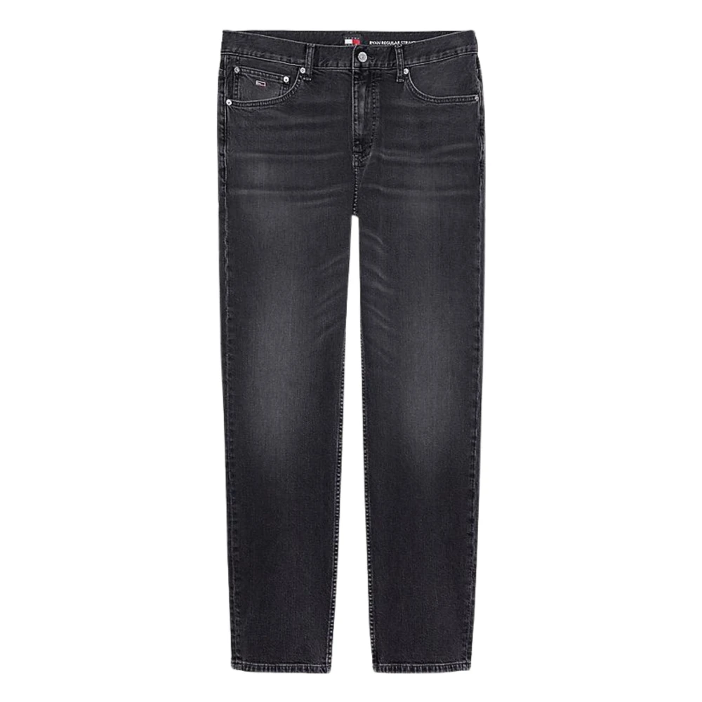 Tommy Hilfiger Zwarte Slim Fit Straight Cut Jeans Black Heren