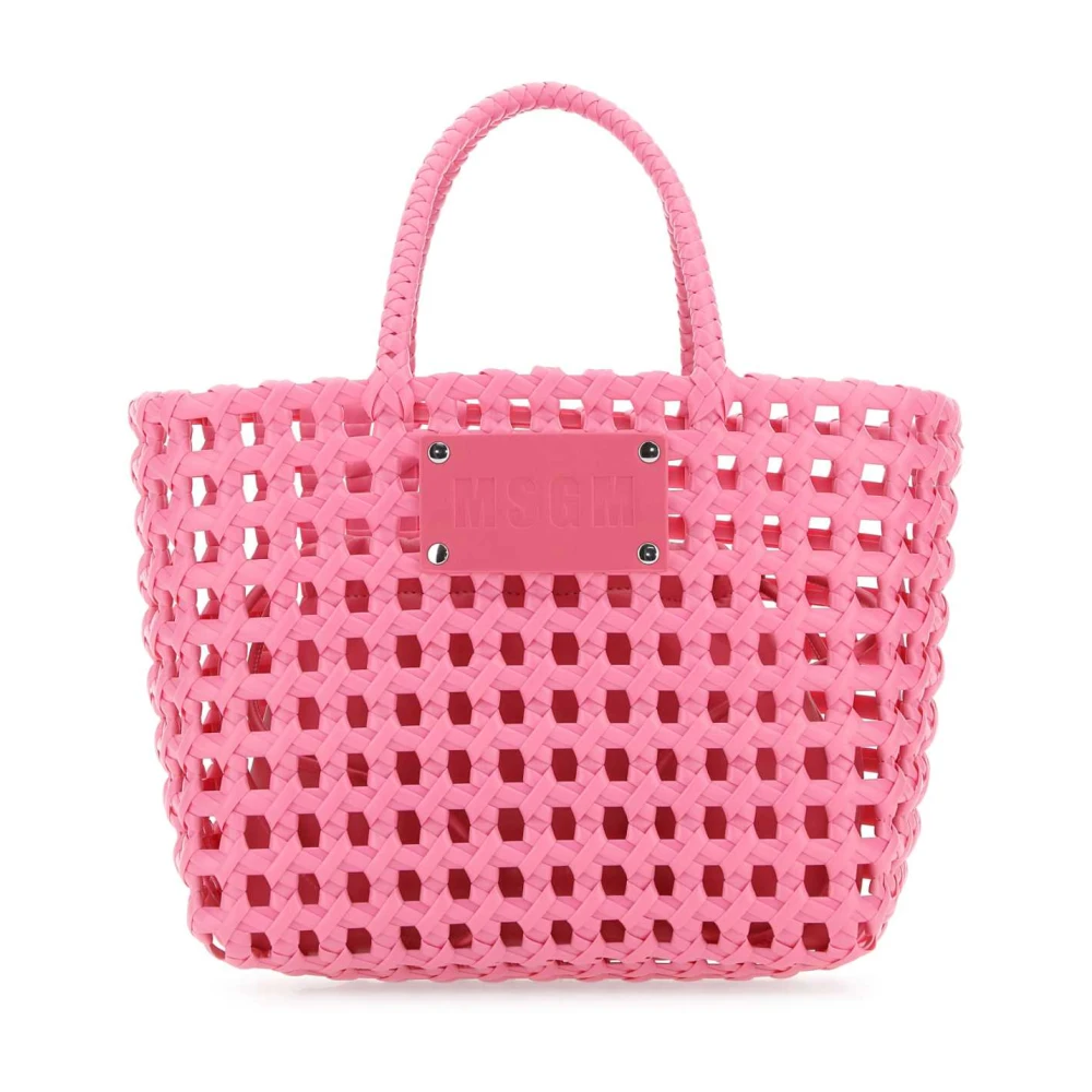 Msgm Rosa PVC Handväska - 24x21x12 cm Pink, Dam