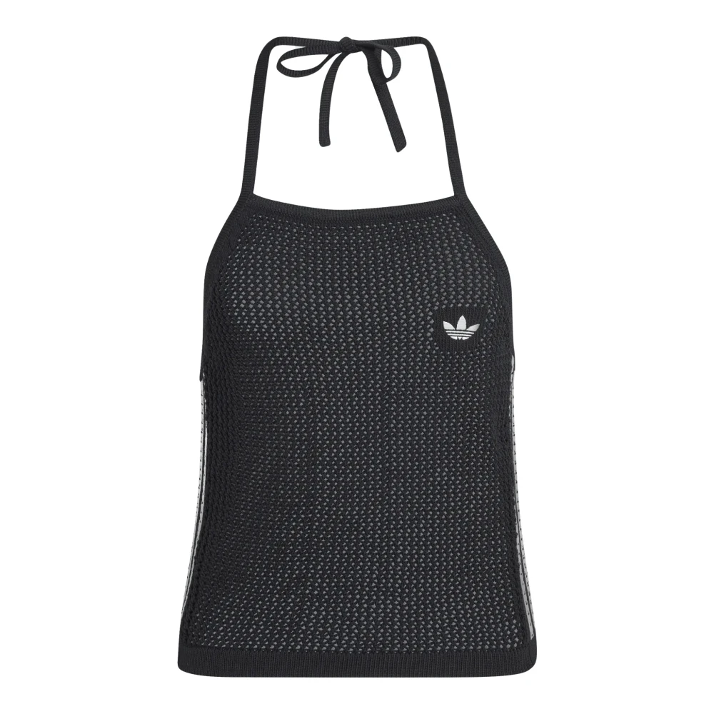 Adidas Women's Black Knitted Crochet Top - Training T-Shirts & Tops - 2XS - Sport