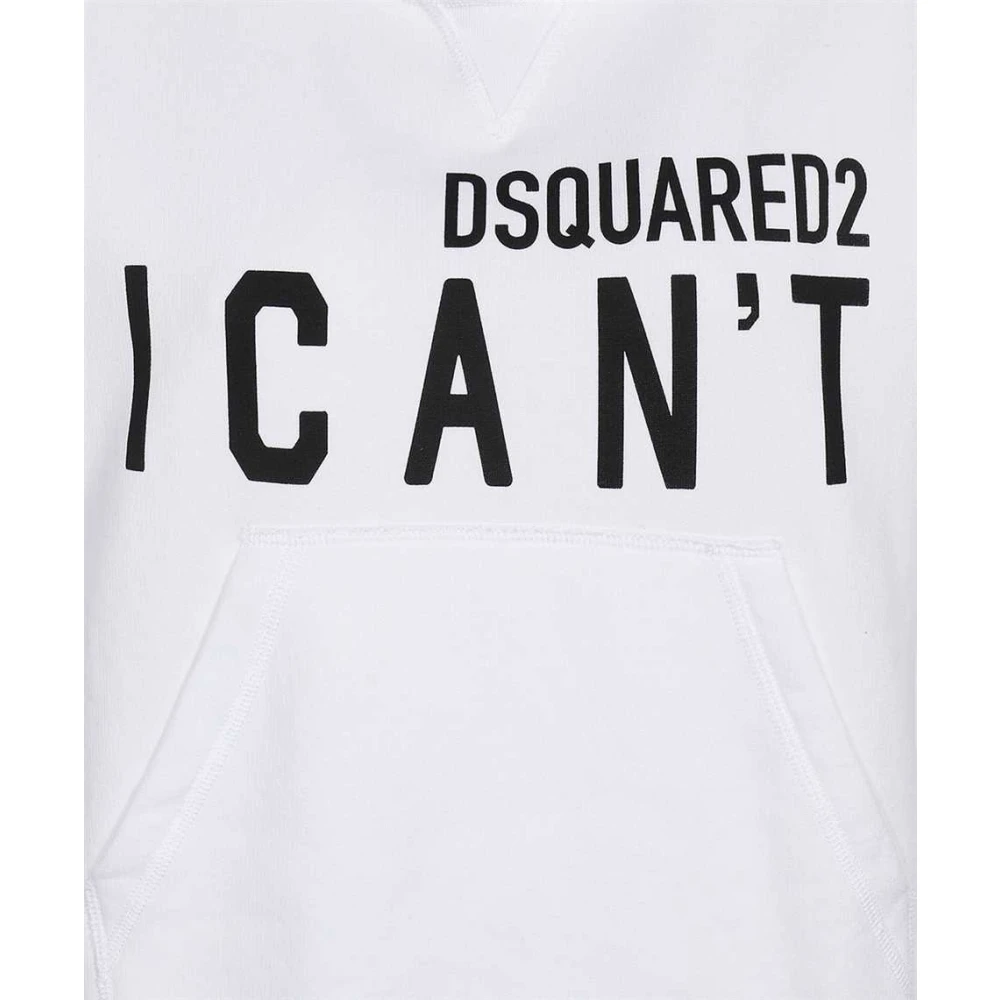 Dsquared2 Bedrukte Hoodie White Dames