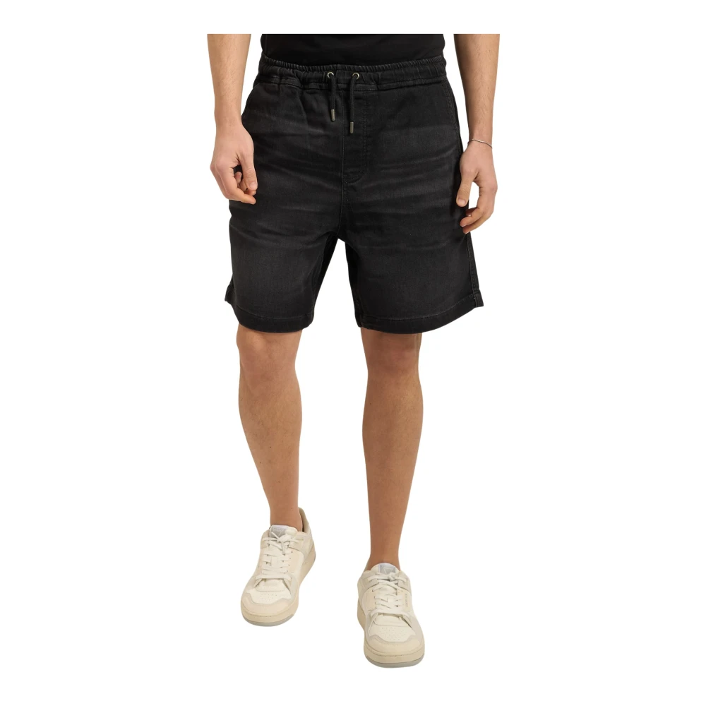 Guess Homme Noir Shorts, Taille: W32 Denim Bermuda Shorts