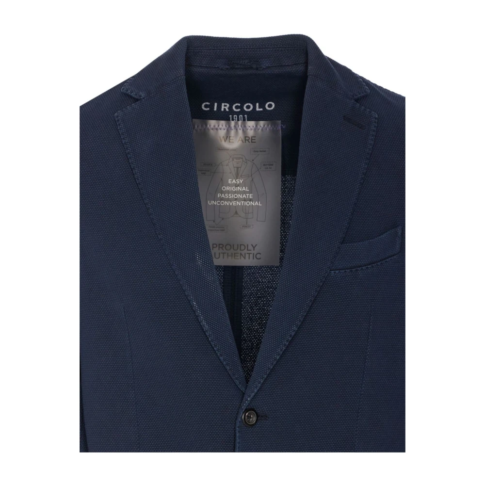 Circolo 1901 Blauw Klassiek Reversjasje Lange Mouw Blue Heren