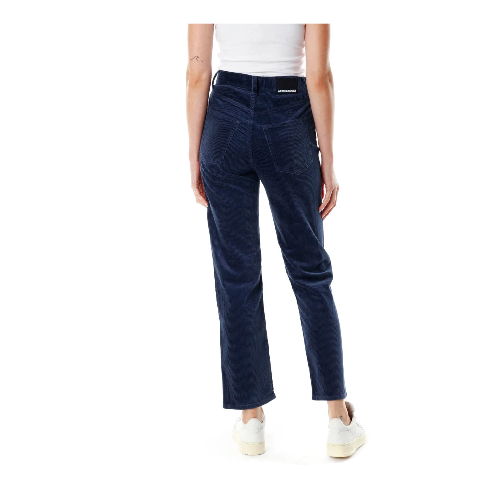 ARMEDANGELS Corduroy Highwaist Straight Fit Jeans Black Dames