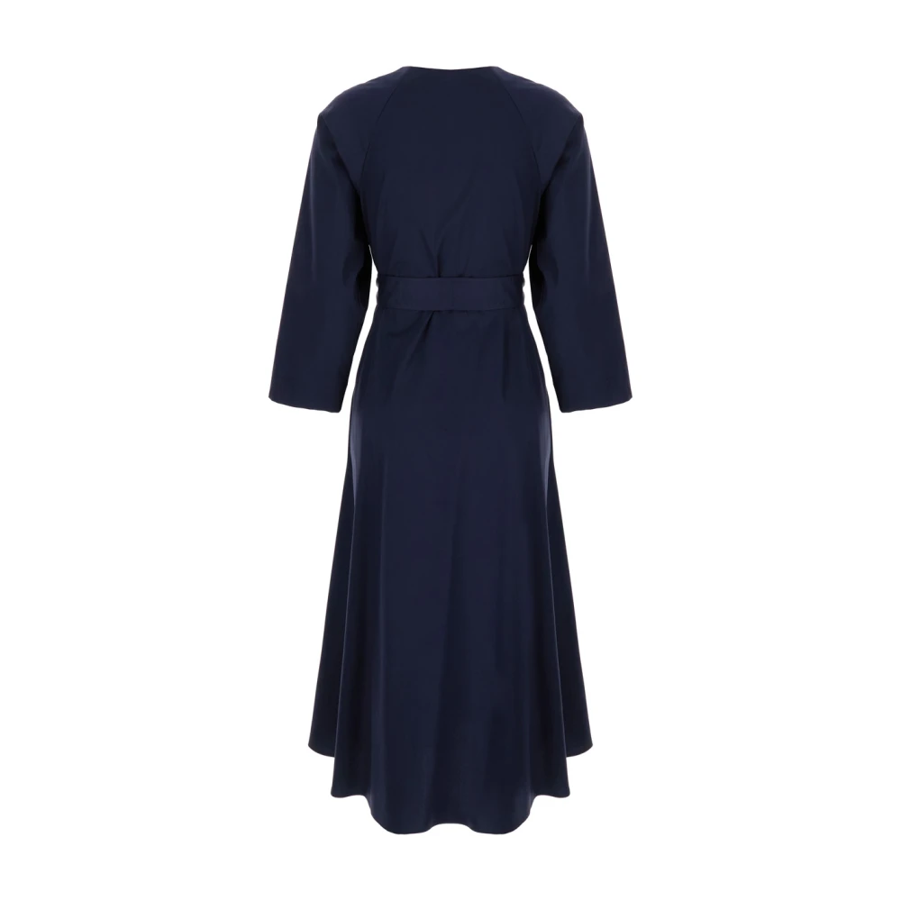 Plain Units Katoenen Lange Mouw Jurk Blue Dames
