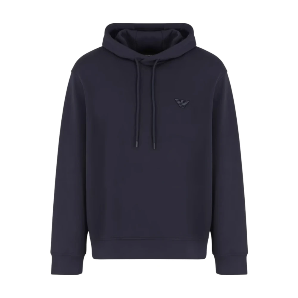 Armani Heren hoodie met klein logo Blue Heren