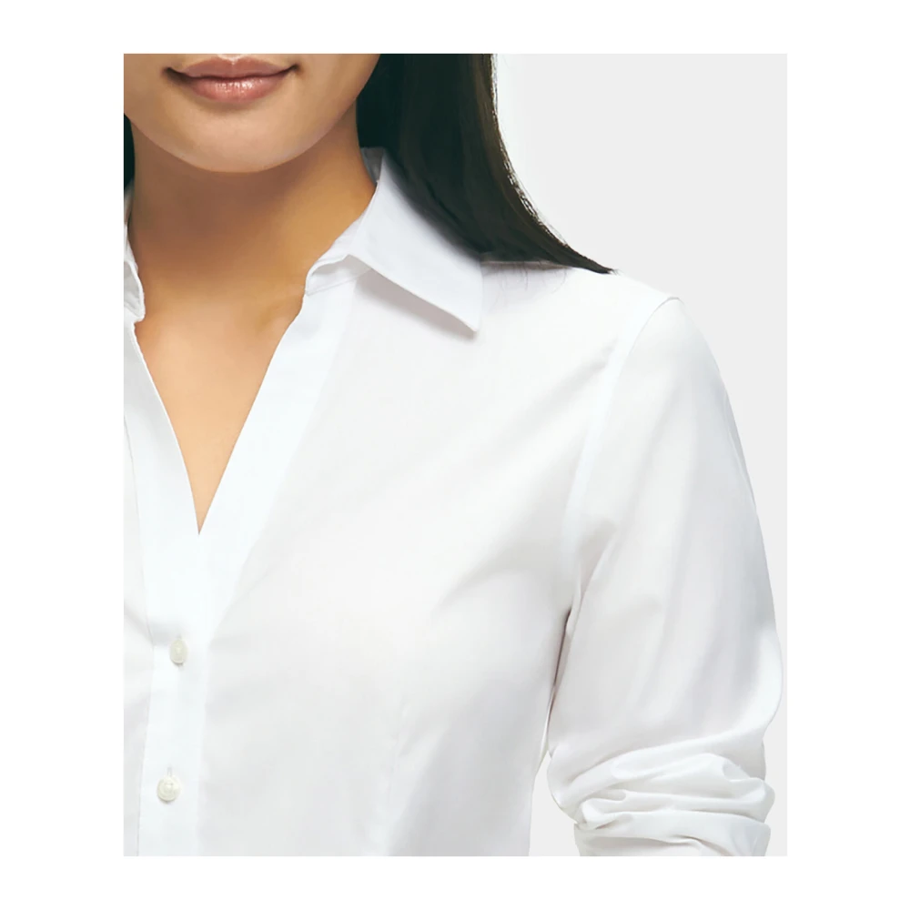 Brooks Brothers Classic Fit Bengal Streepjes Blouse met Knoopsluiting White Dames