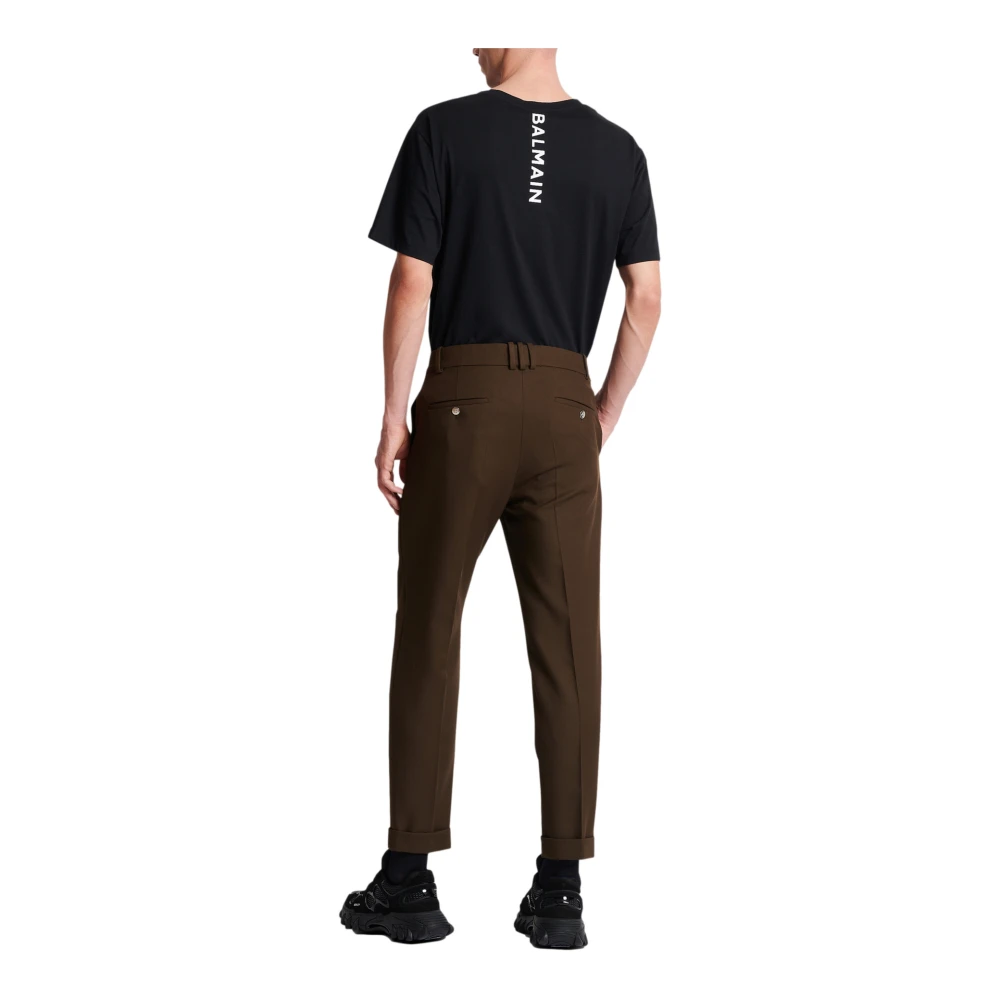 Balmain Rechte getailleerde twill broek Brown Heren