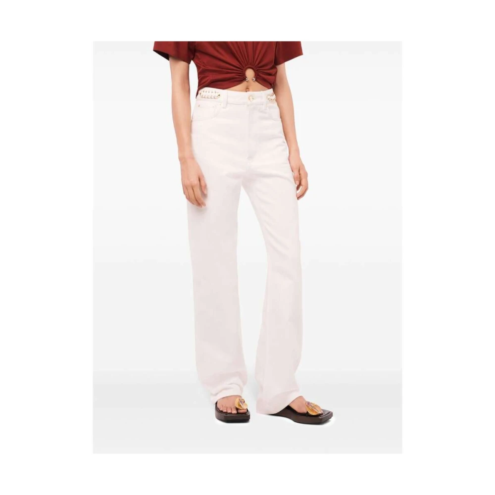 Paco Rabanne Off-White Denim Flared Jeans White Dames