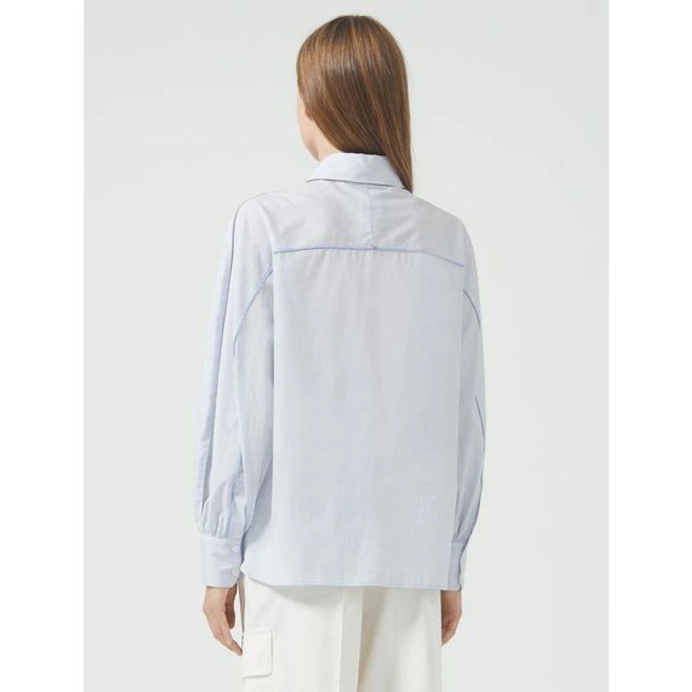 SPORTMAX Cipro Shirt 100% Katoen Blue Dames