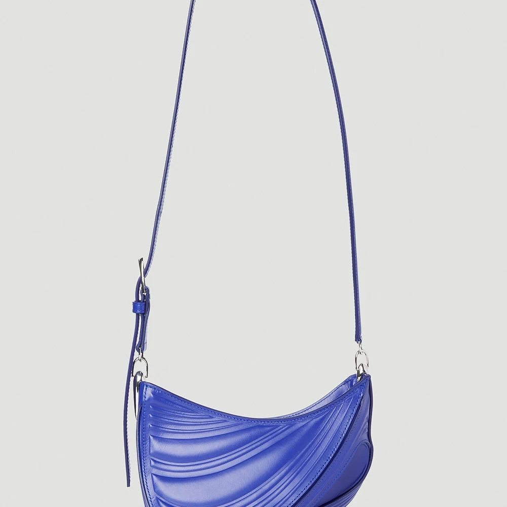 Mugler Spiral Curve Schoudertas Blue Dames