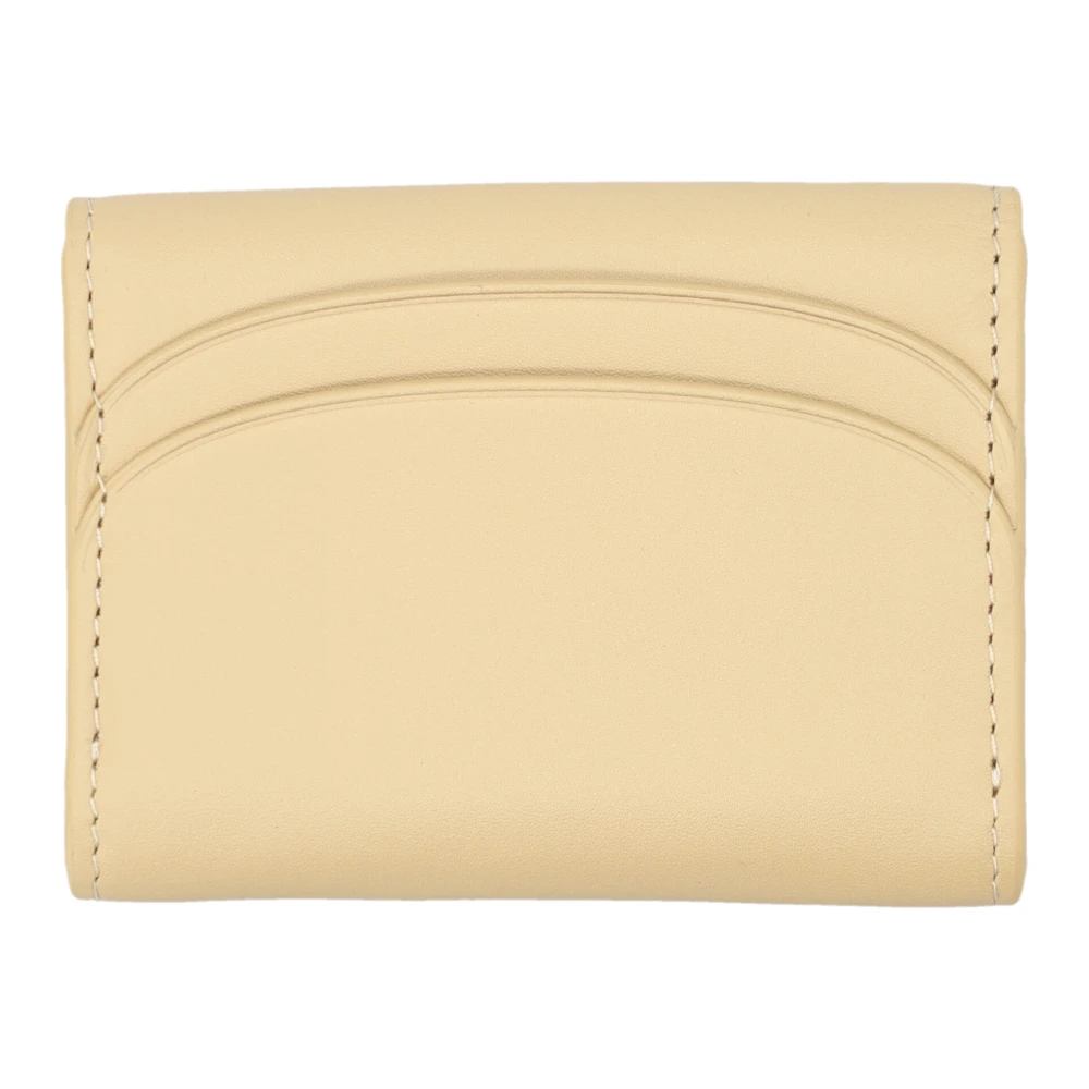 A.p.c. Leren kaarthouder met drukknoopsluiting Beige Dames