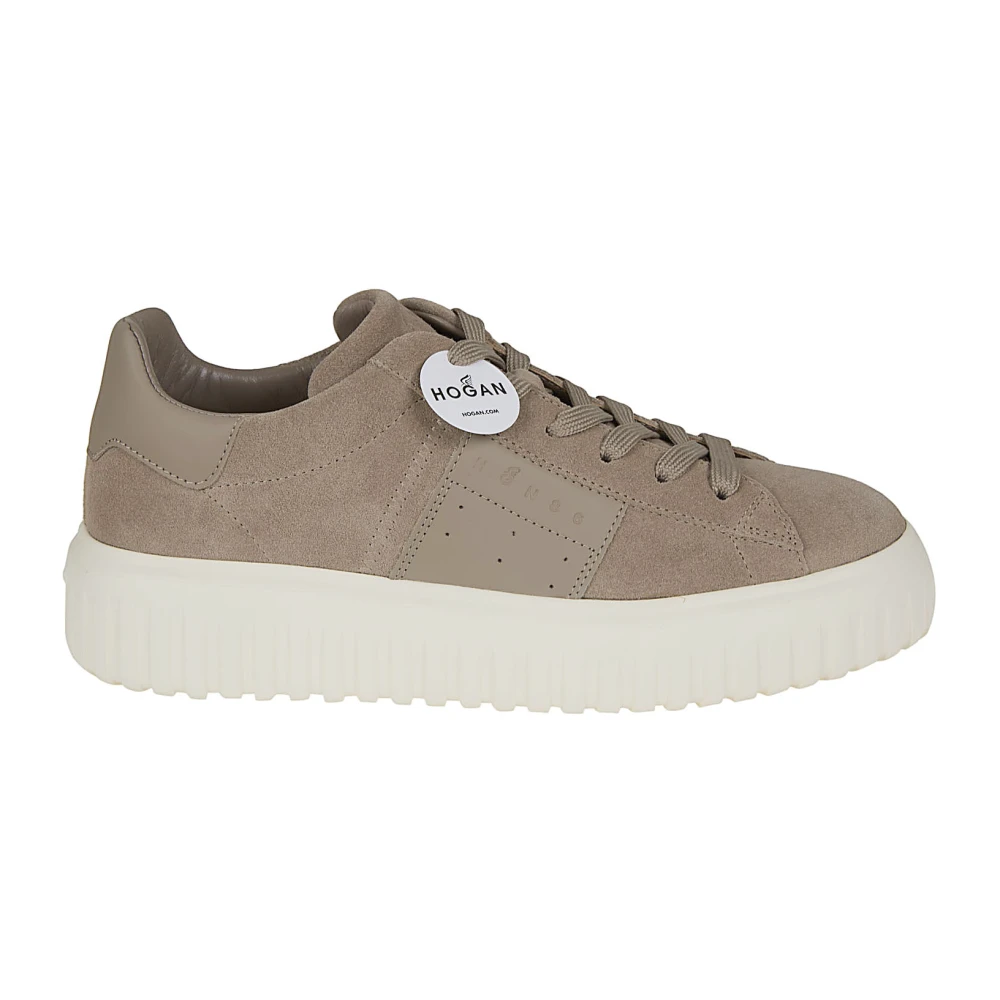 Hogan H-Stripes Suède Sneakers Heren Schoenen Bruin