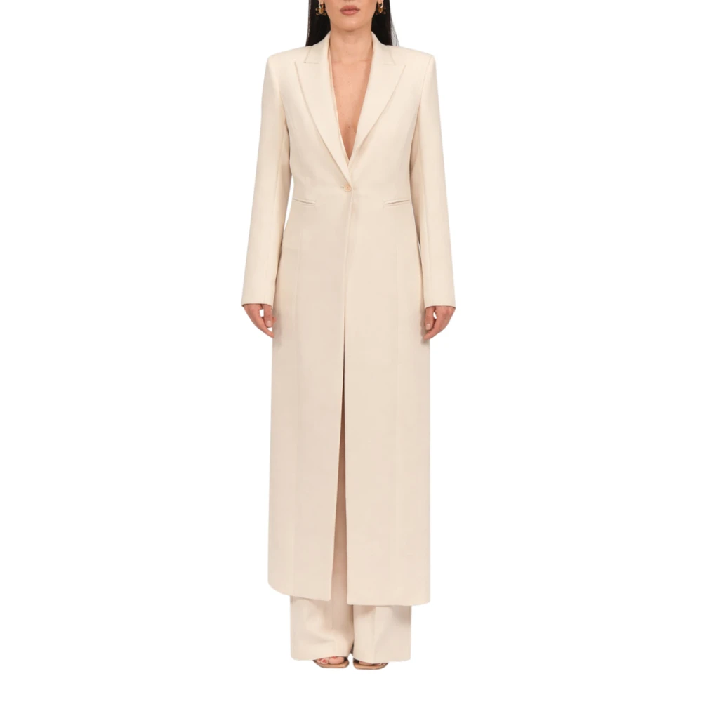 Patrizia Pepe Femme Beige Manteaux, Taille: 38 Fr Manteau Long Croisé