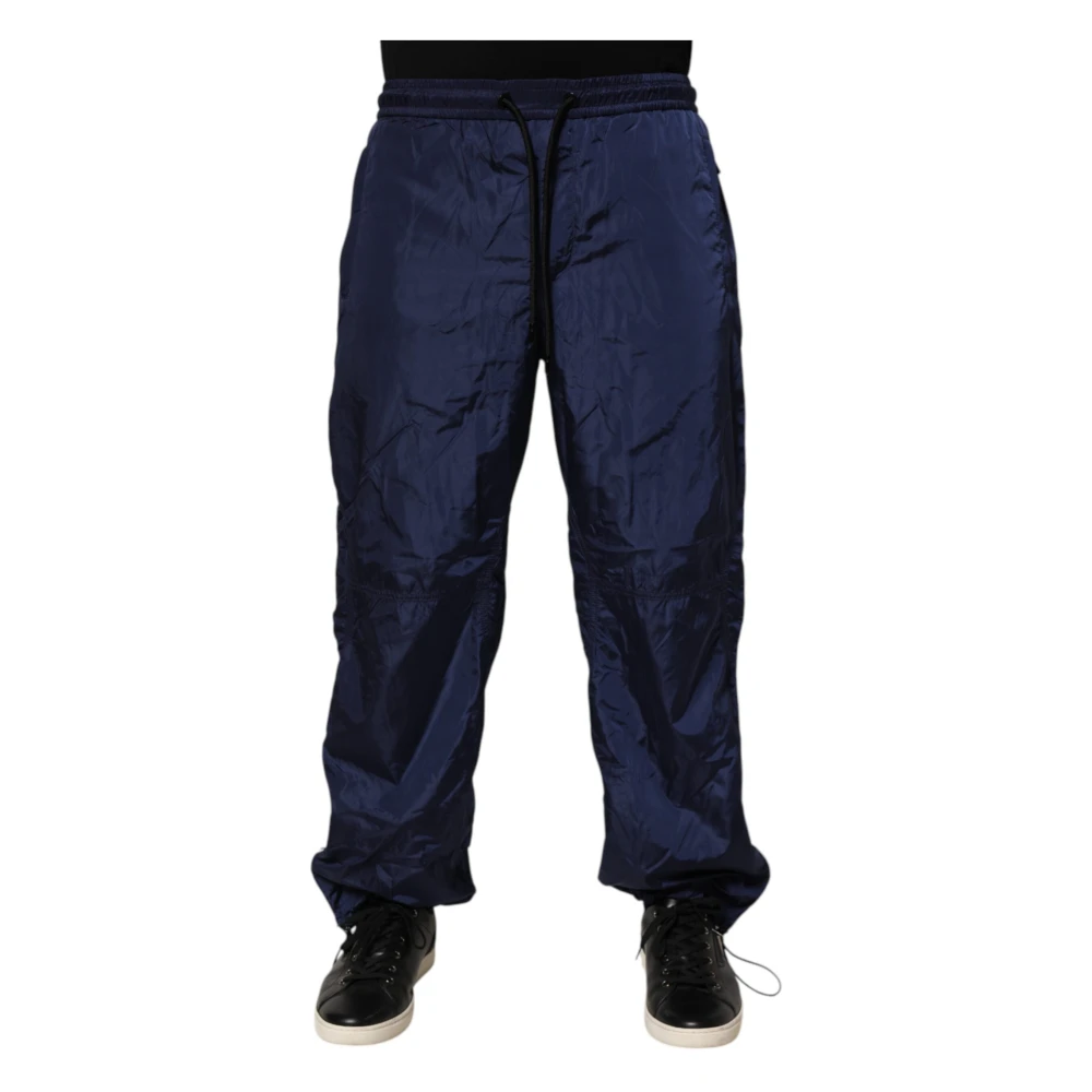 Dolce & Gabbana Men's Blue Sweatpants, Xs, Nylon Straight Jogger Joggers