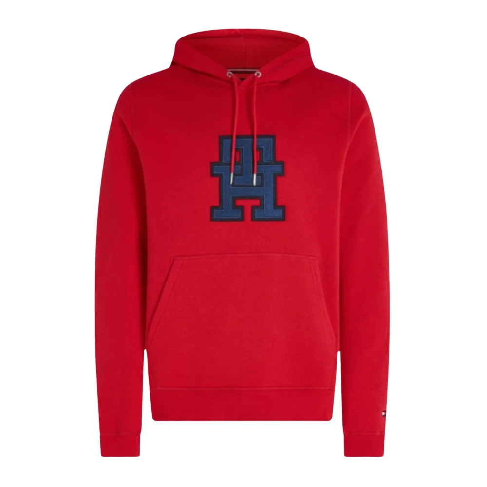 Tommy Hilfiger Monogram Applique Hoodie Red Heren