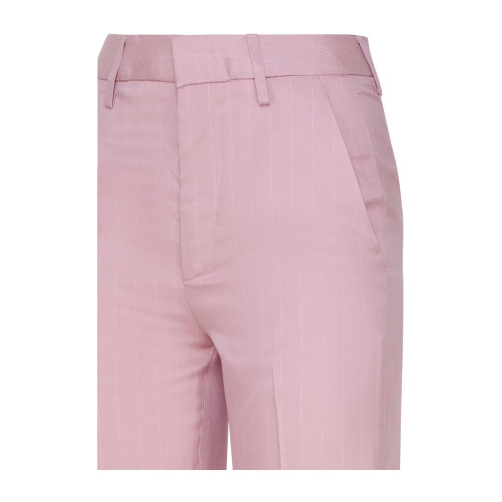 Dondup Katoen Elastaan Broek Pink Dames