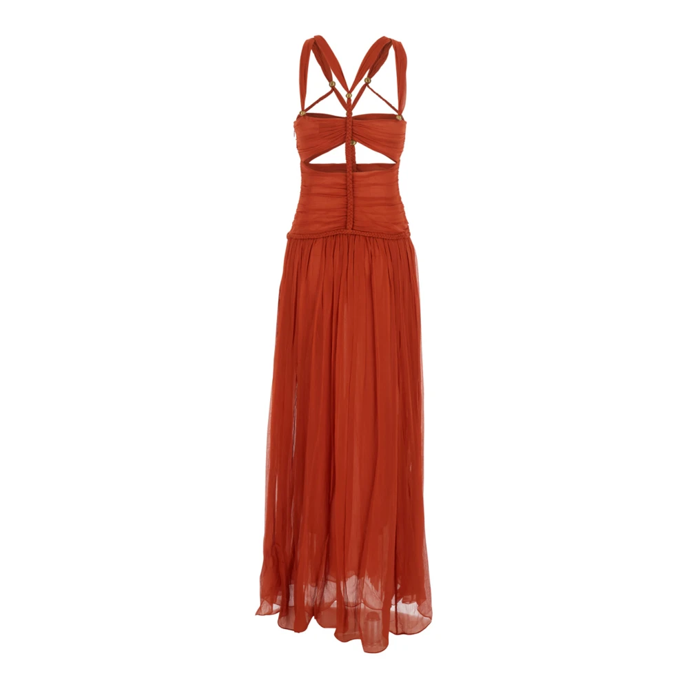 Isabel marant Rafael Oranje Lange Jurk met Cut-Out Orange Dames