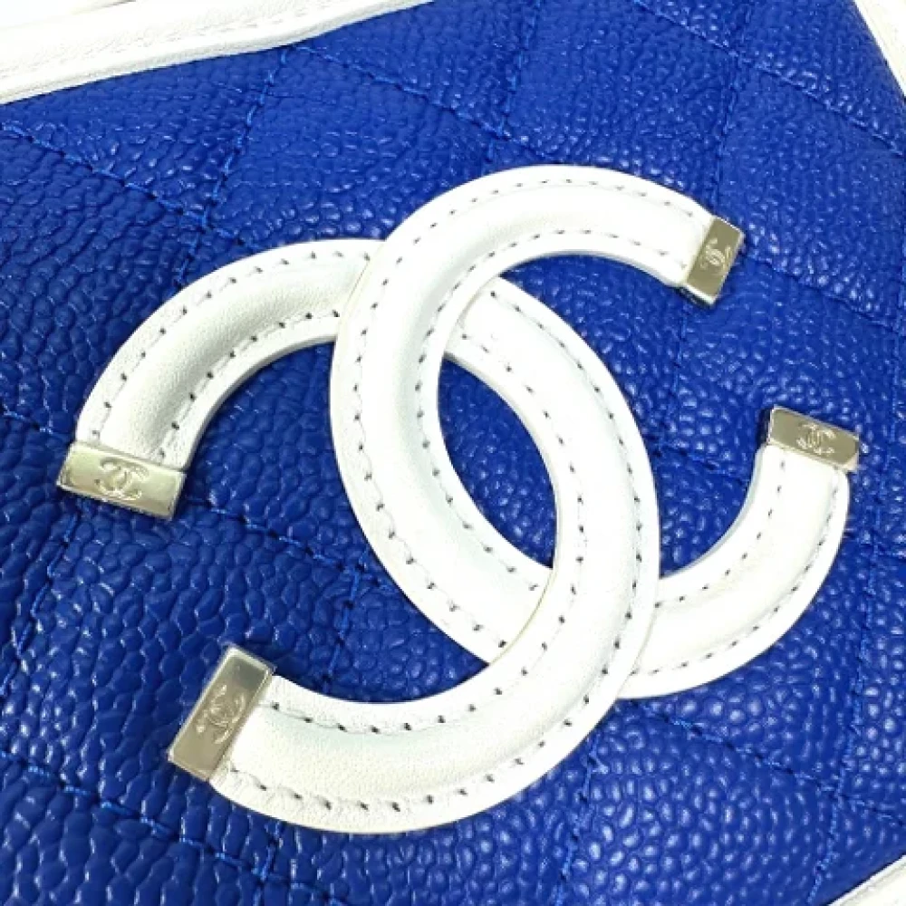 Chanel Vintage Pre-owned Leather chanel-bags Blue Dames