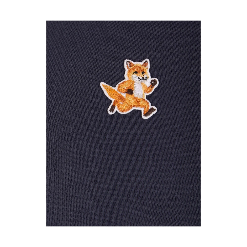 Maison Kitsuné Navy Blue Fox Motif Sweatshirt Blue Heren
