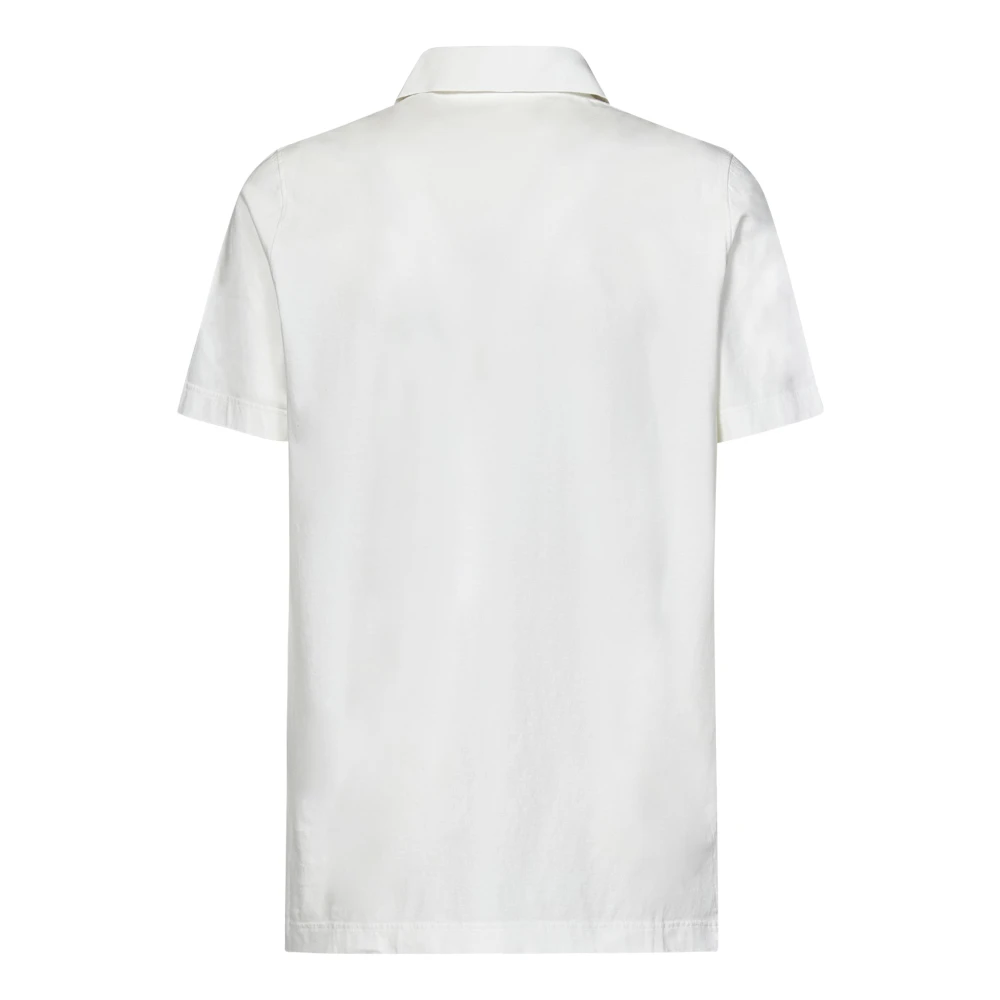 Sease Witte Geribbelde Polo T-shirt White Heren