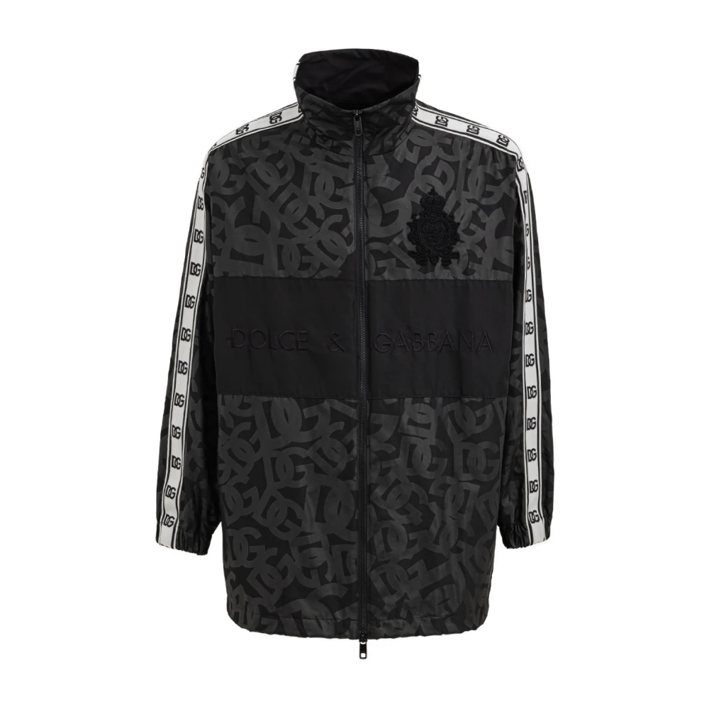Dolce & Gabbana Oversized Winddichte Jas met Logo Black Heren
