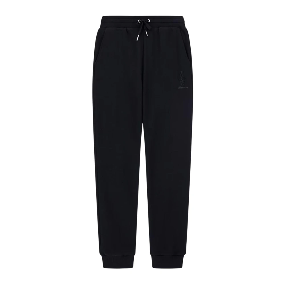 Armani Exchange Women's Black Logo Drawstring Waist Elasticized Ankle Pants