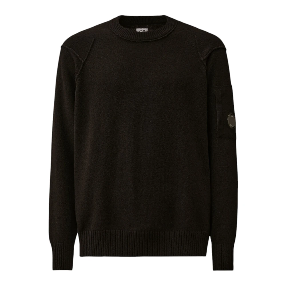 C.p. Company Men's Black Round-Neck Knitwear, S, Jumpers For