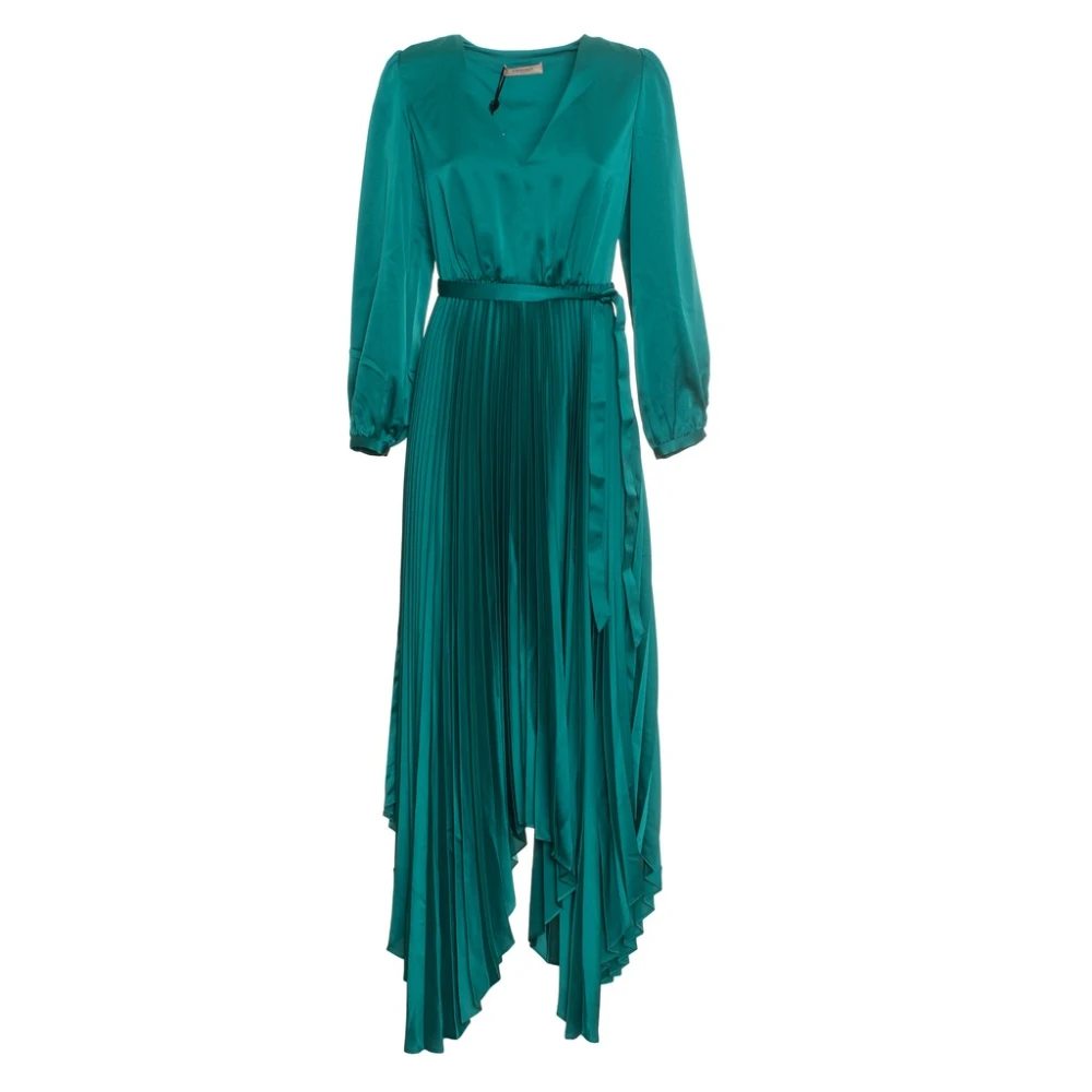 Twinset Elegante V-hals Midi Jurk Green Dames